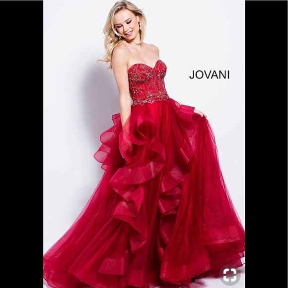 Jovani Dresses & Skirts - Jovani long prom dress l2018 burgundy NWT